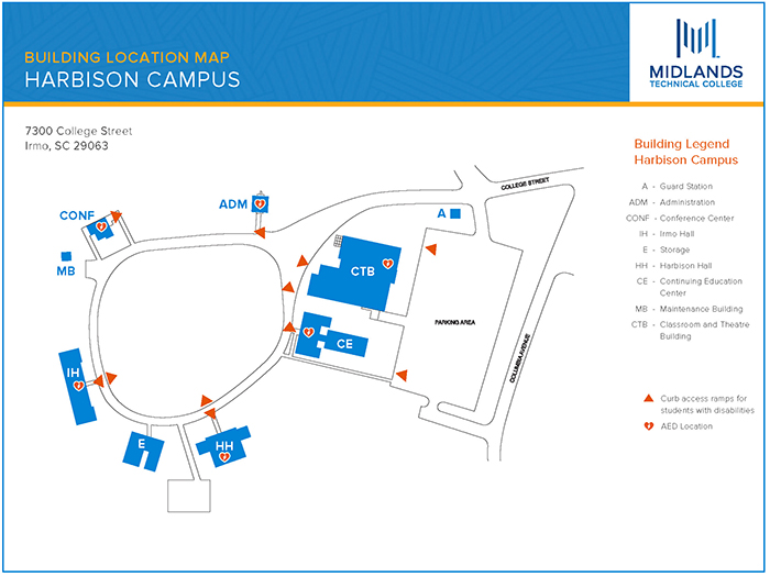Map of Midlands Technical College Harbison Campus