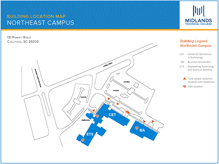 Map of Midlands Technical College Northeast Campus